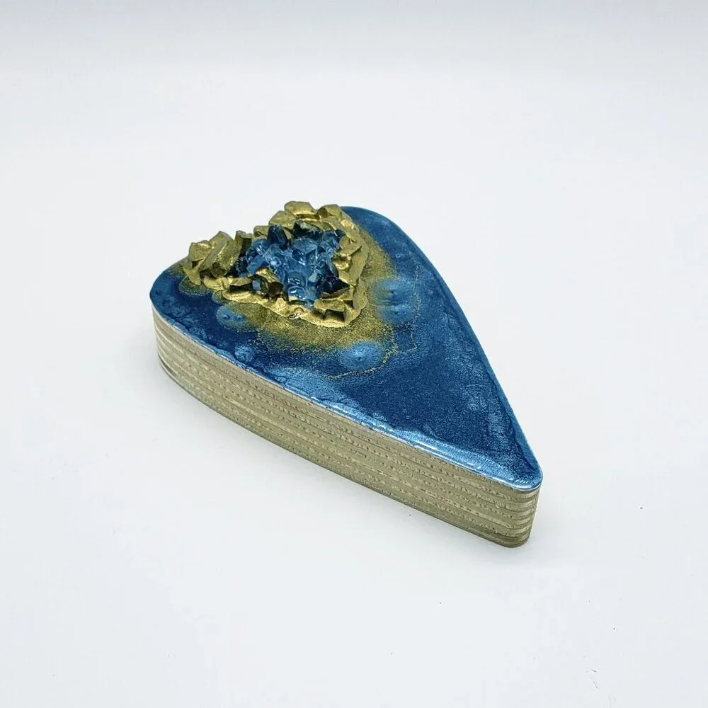 Handcrafted Resin Heart with Crushed Glass